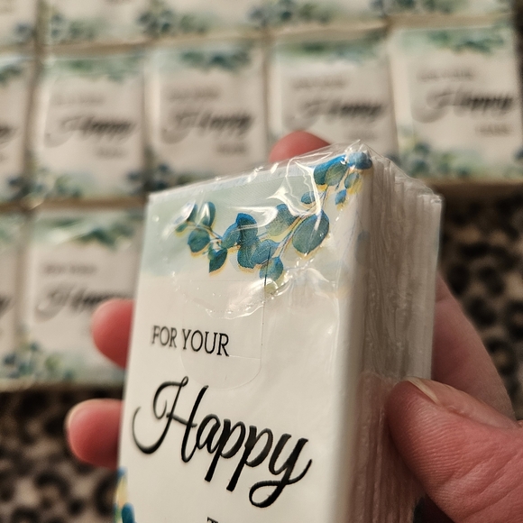 24 Packs of Facial Tissues for Wedding, "For Your Happy Tears", 10 Tissues/Pack - Picture 6 of 6